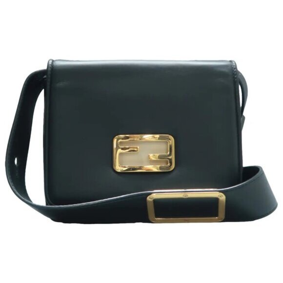 FENDI Black Leather Shoulder Bag 941-061425 - Picture 1 of 12
